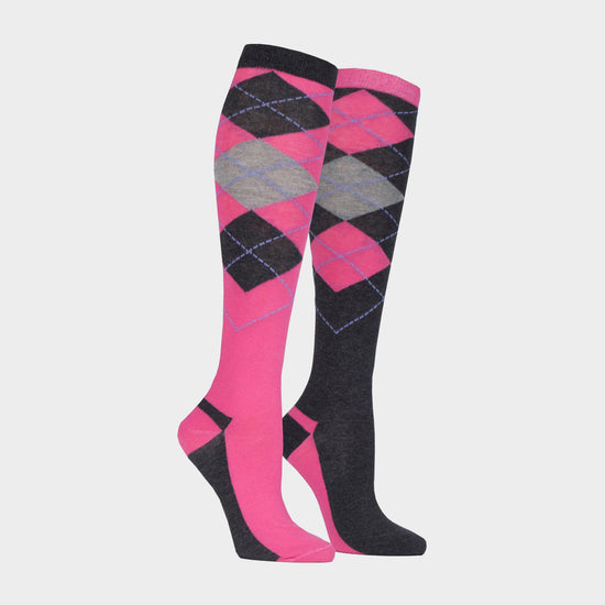 Kids' Taunton Long Socks Cerise/Charcoal