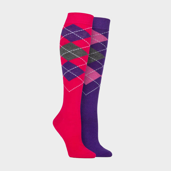Kids' Taunton Long Socks Raspberry/Purple
