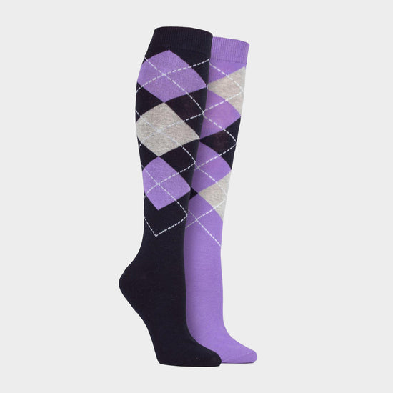 Women's Argyle Twin Pack Socks Purple