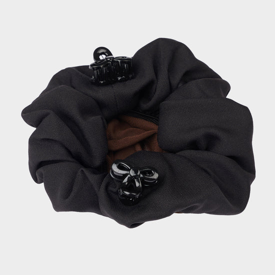 Crystal Hairnet Scrunchie Black/Brown