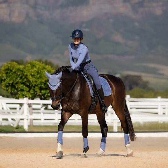 Suede Dressage Saddle Pad Powder Blue