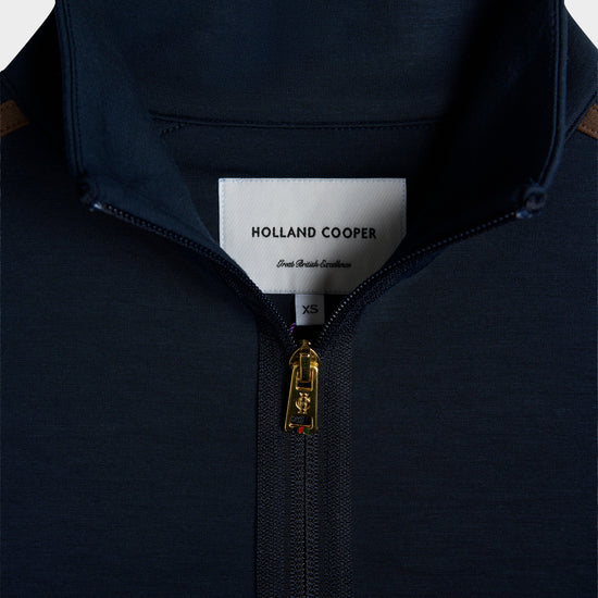 Women's Equestrian Quarter Zip Neck Sweat, Ink Navy