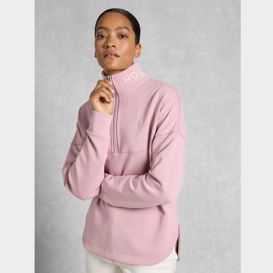 Women's Windsor Quarter Zip Sweat Dawn Pink