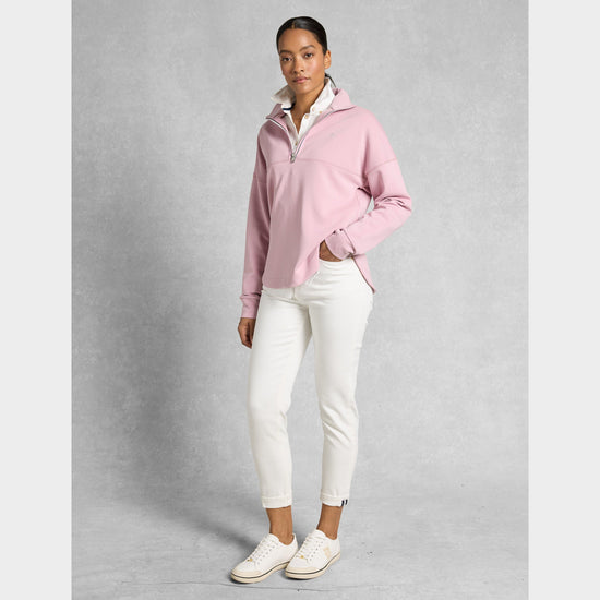 Women's Windsor Quarter Zip Sweat Dawn Pink