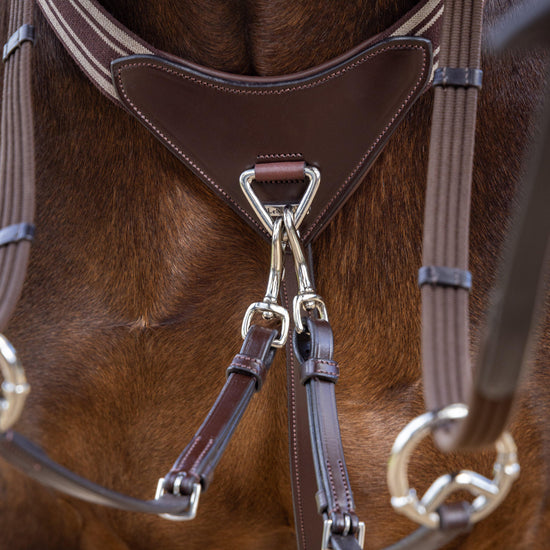 Arika Elasticated Breastplate Havana/Silver