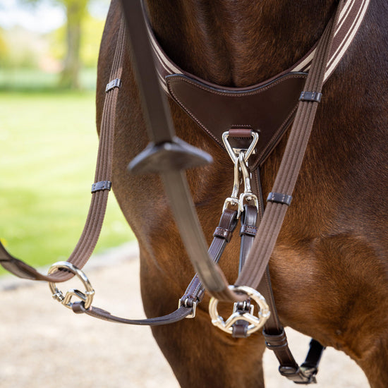 Arika Elasticated Breastplate Havana/Silver