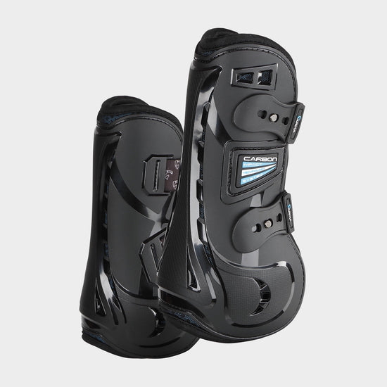 Carbon Open Fronted Tendon Boots Black