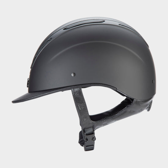 Kids Amity LTHR Riding Hat Black