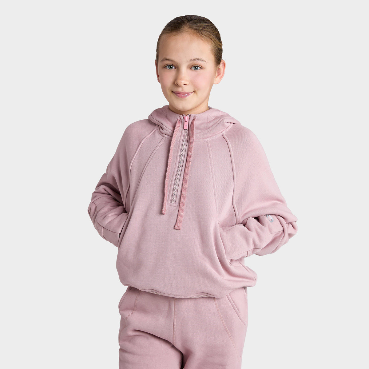 Kid's Panel Half Zip Hoodie