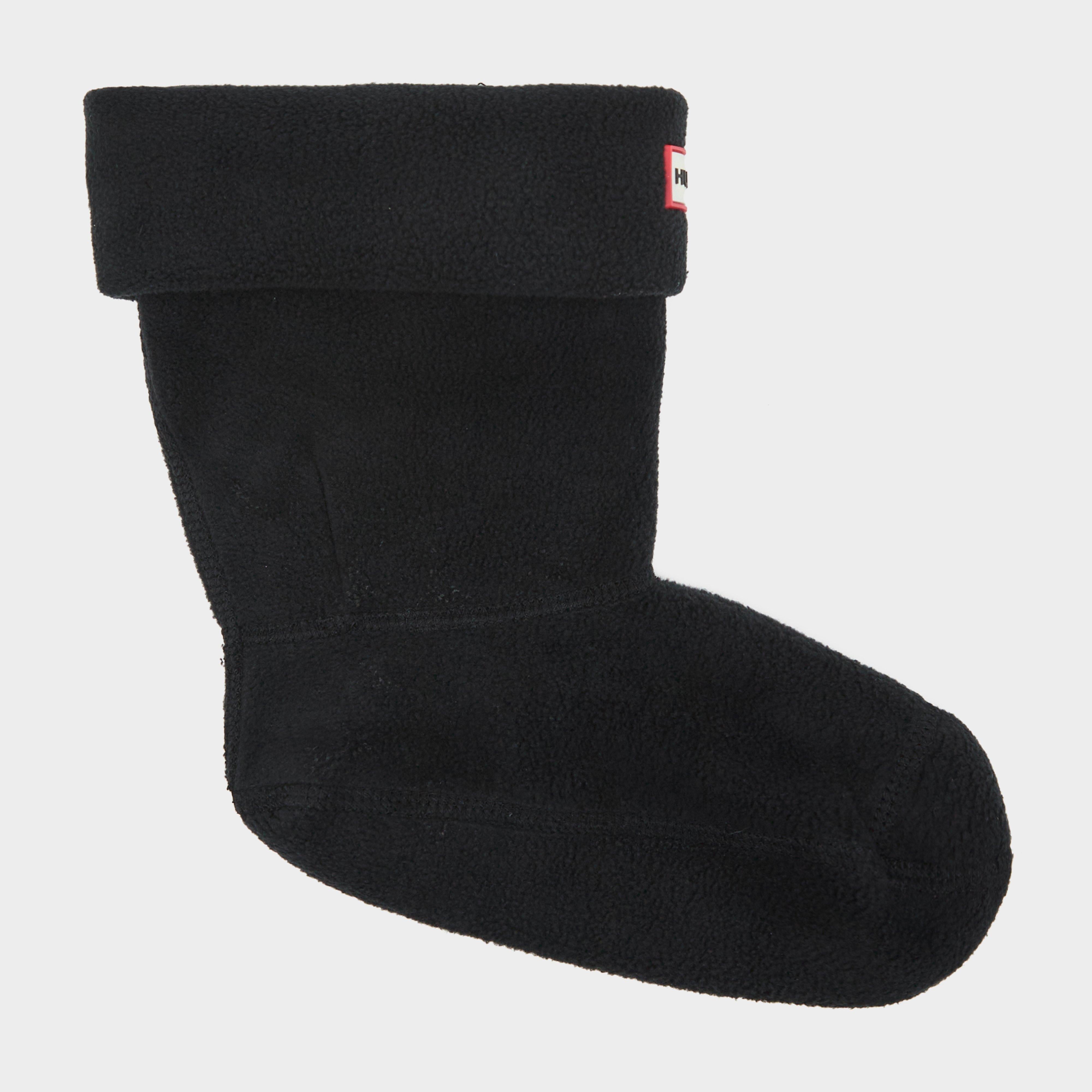 Recycled Fleece Short Boot Socks Black