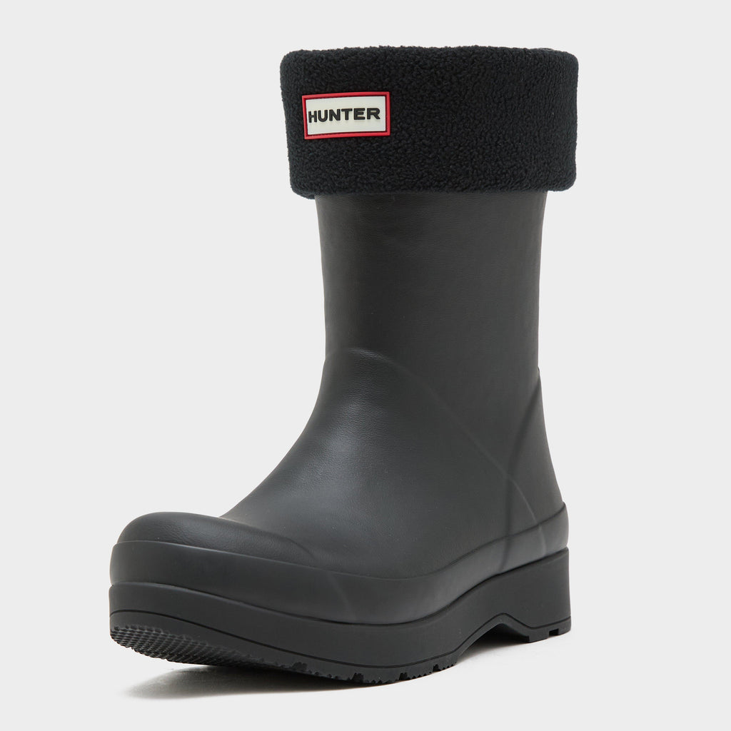 Recycled Fleece Short Boot Socks Black