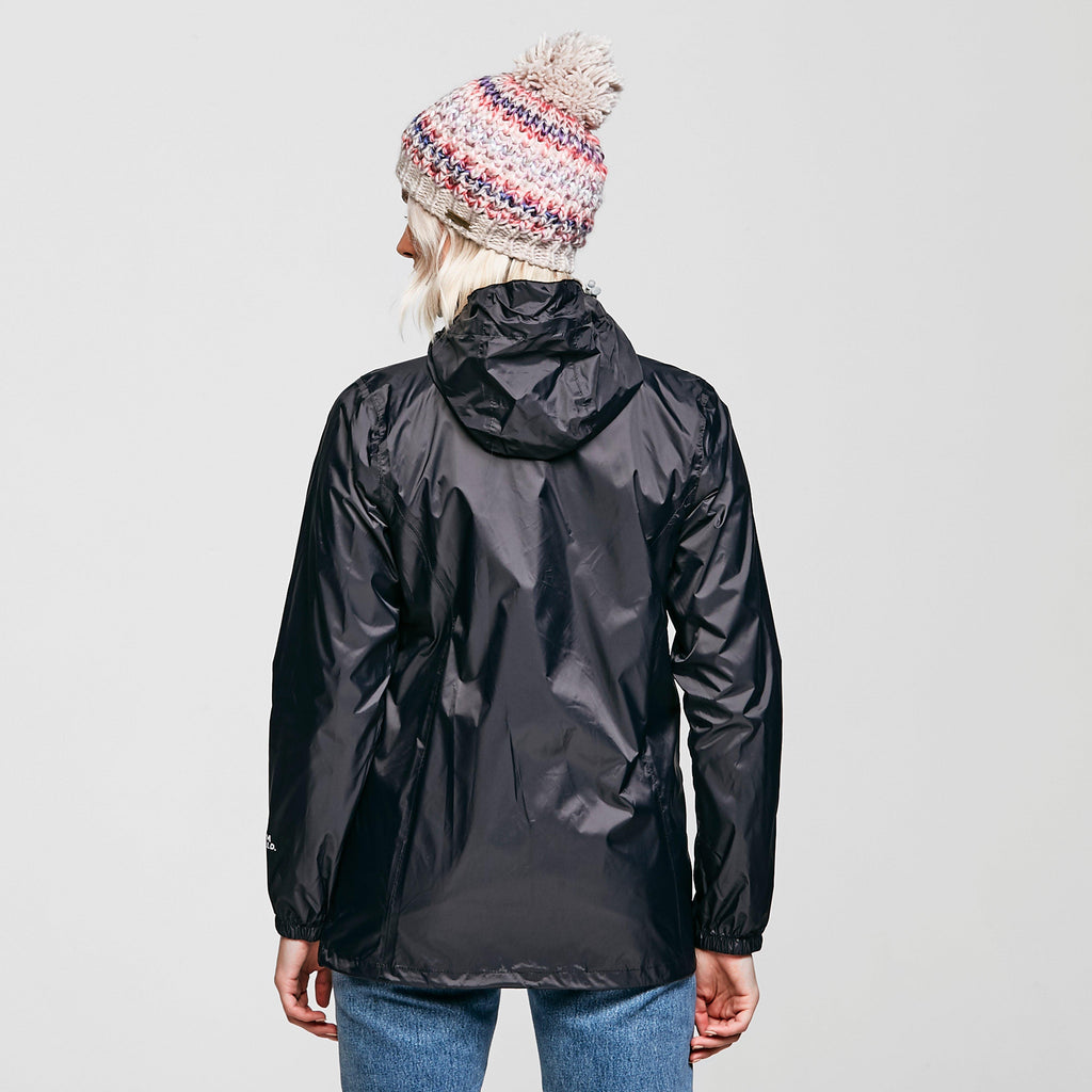 Womens Packable Hooded Jacket Black
