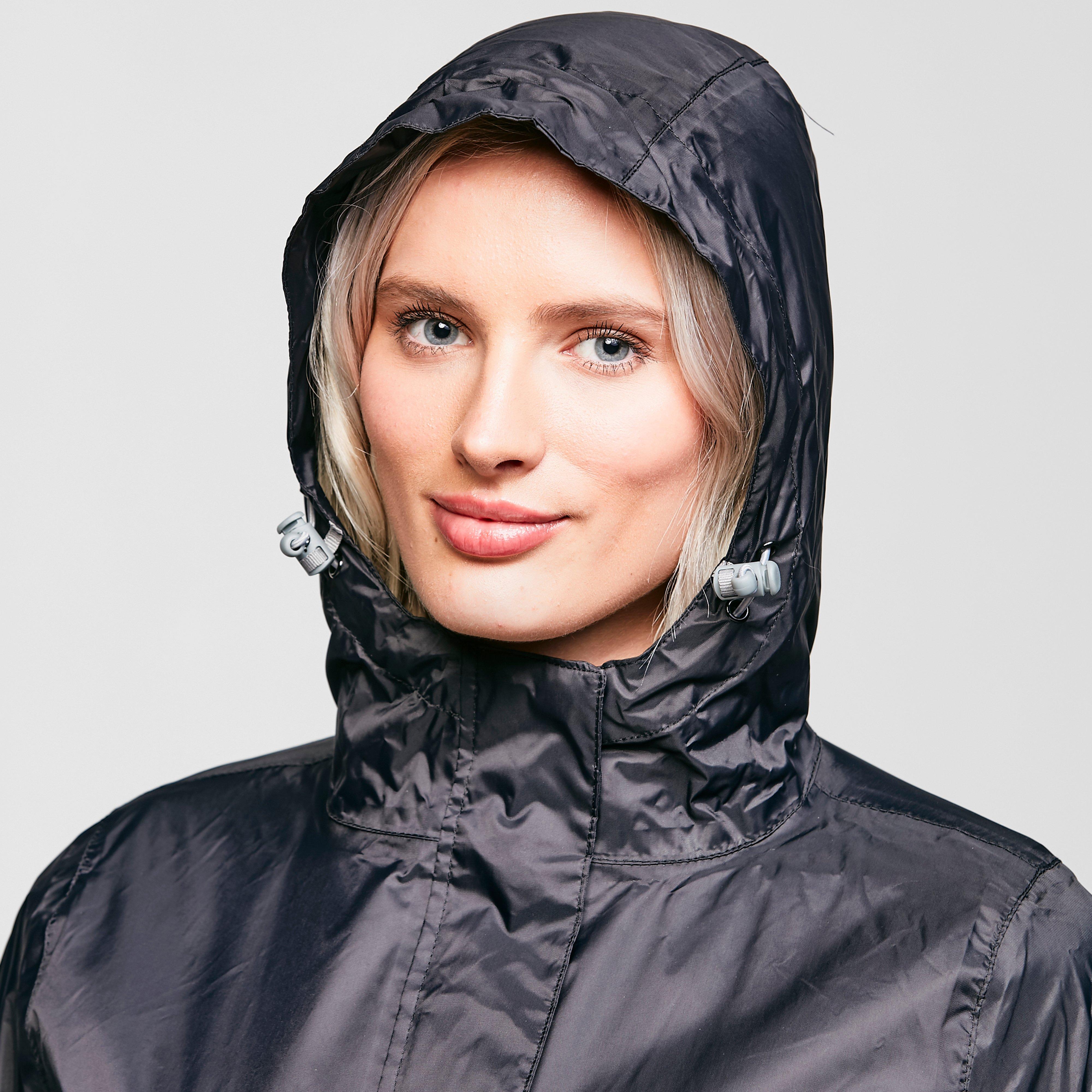 Womens Packable Hooded Jacket Black