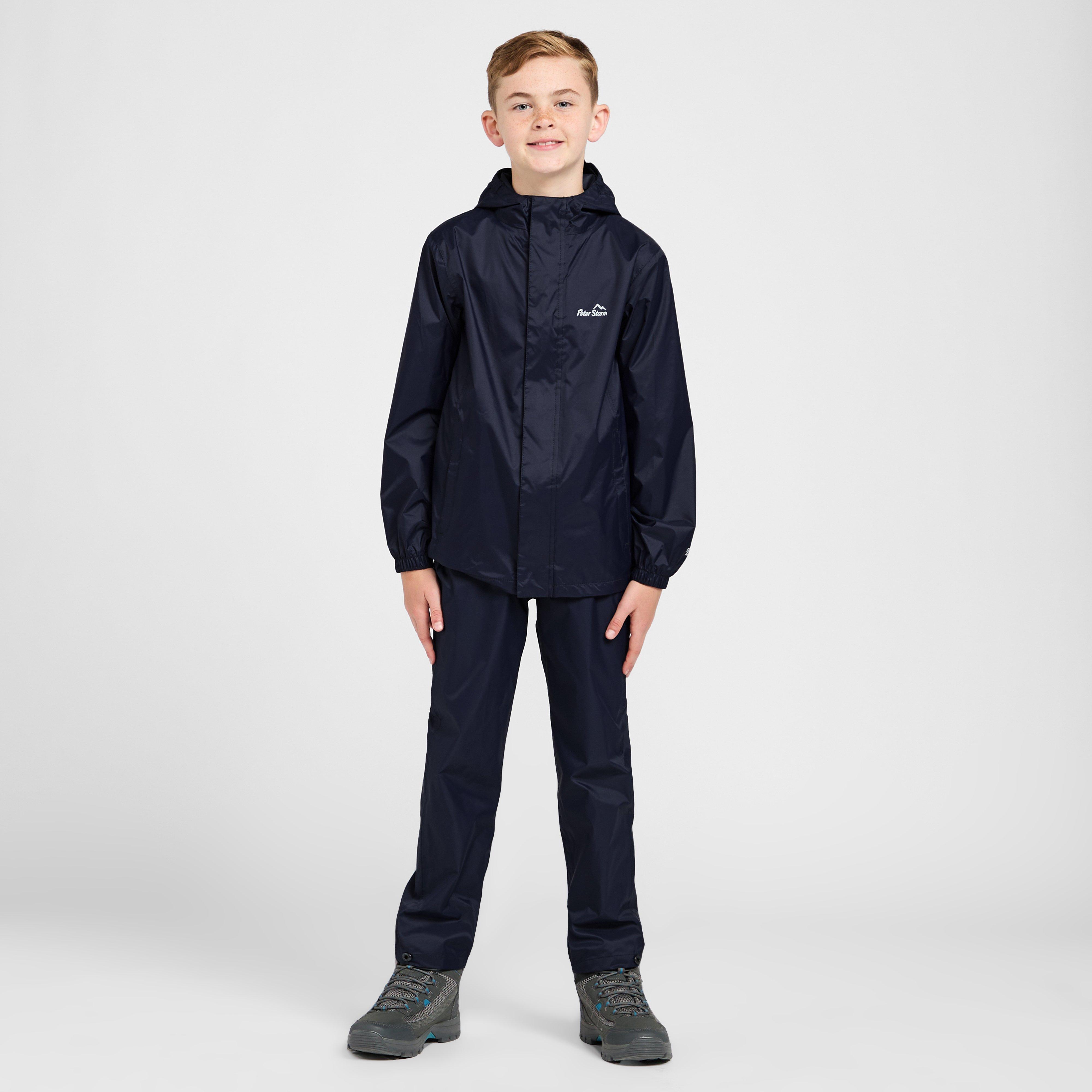 Kids Packable Waterproof Jacket Navy