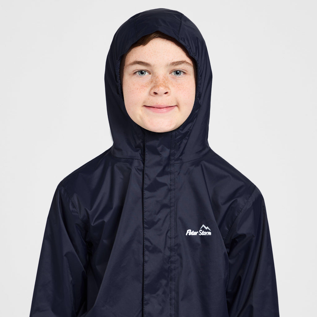 Kids Packable Waterproof Jacket Navy