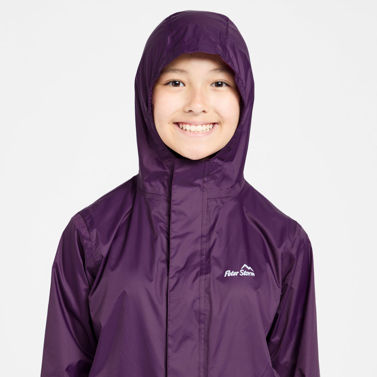 Kids Packable Waterproof Jacket Purple