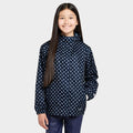 Kids Packable Waterproof Jacket Navy/White Polka Dot