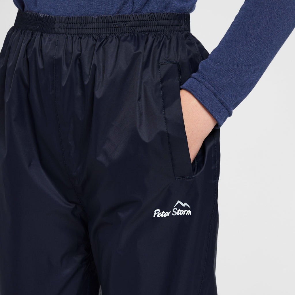 Kids Packable Waterproof Pants Navy