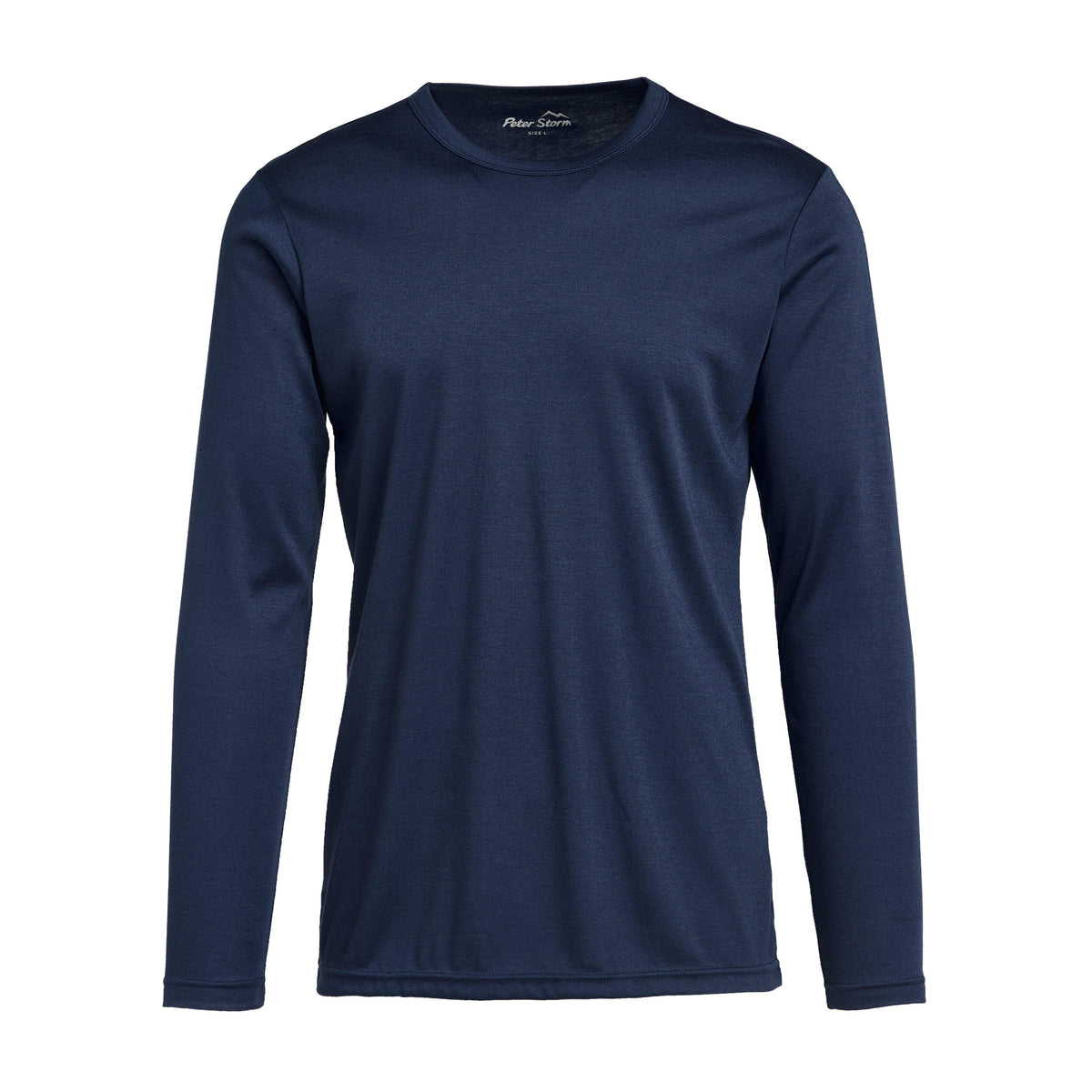 Mens Long Sleeved Thermal Crew Neck Top Navy