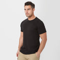 Mens Short Sleeved Thermal Crew Neck Top Black