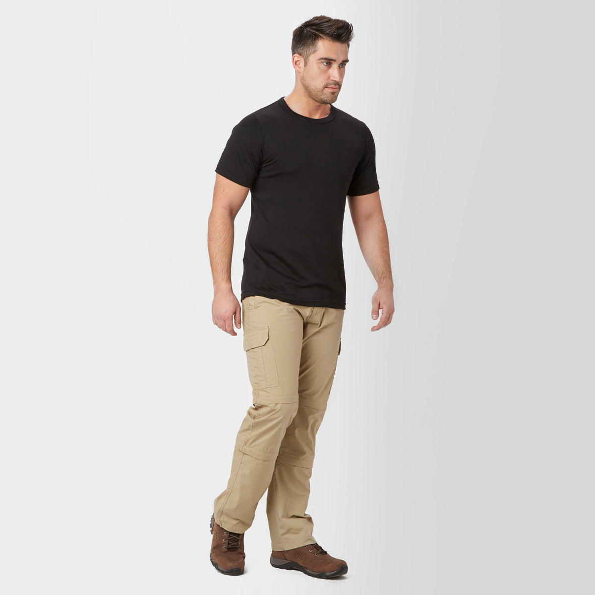 Mens Short Sleeved Thermal Crew Neck Top Black