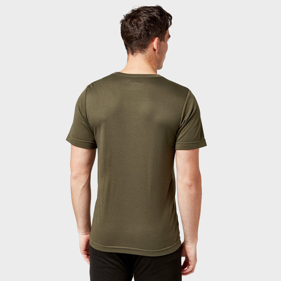 Mens Short Sleeved Thermal Crew Neck Top Khaki