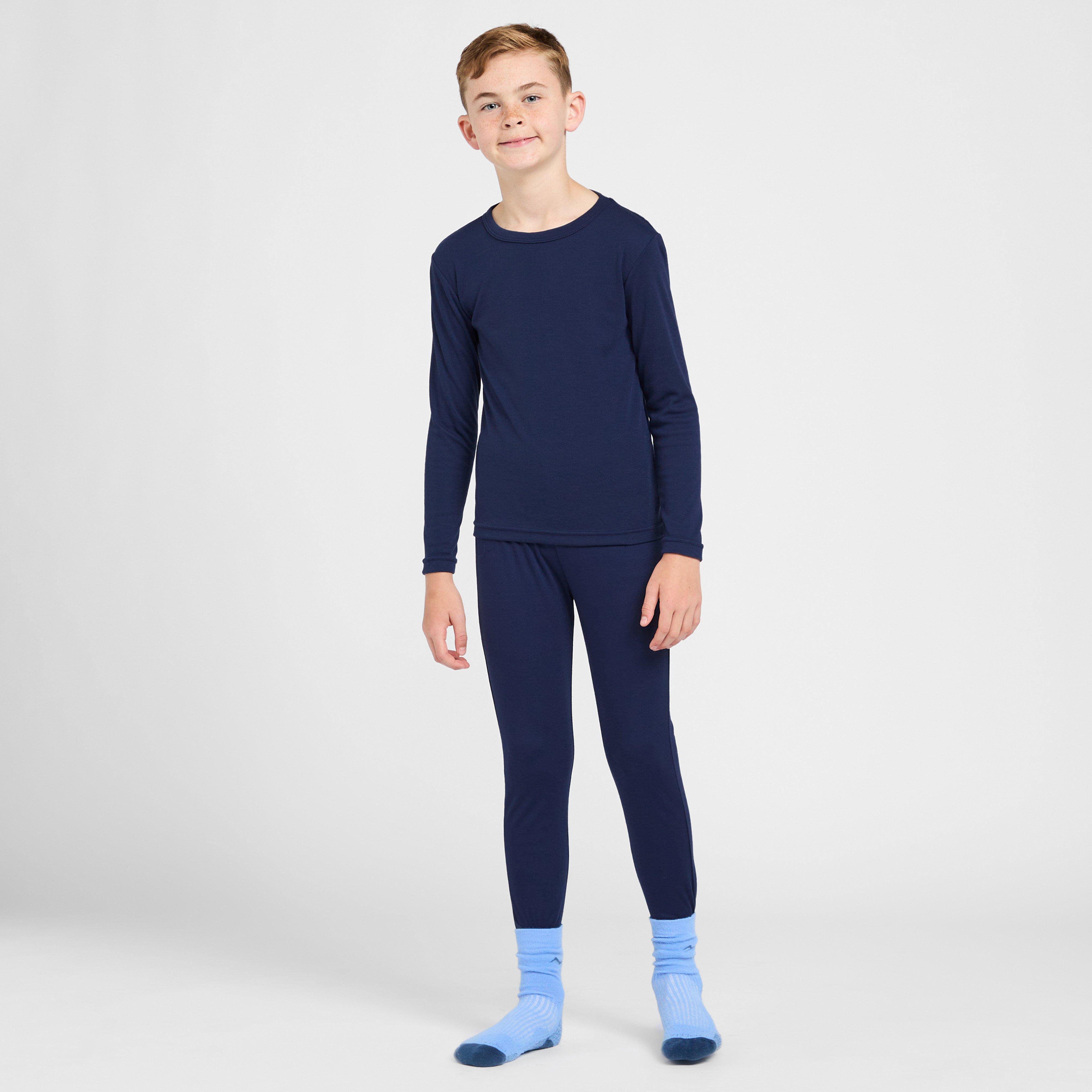 Kids Long Sleeved Thermal Crew Neck Top Navy