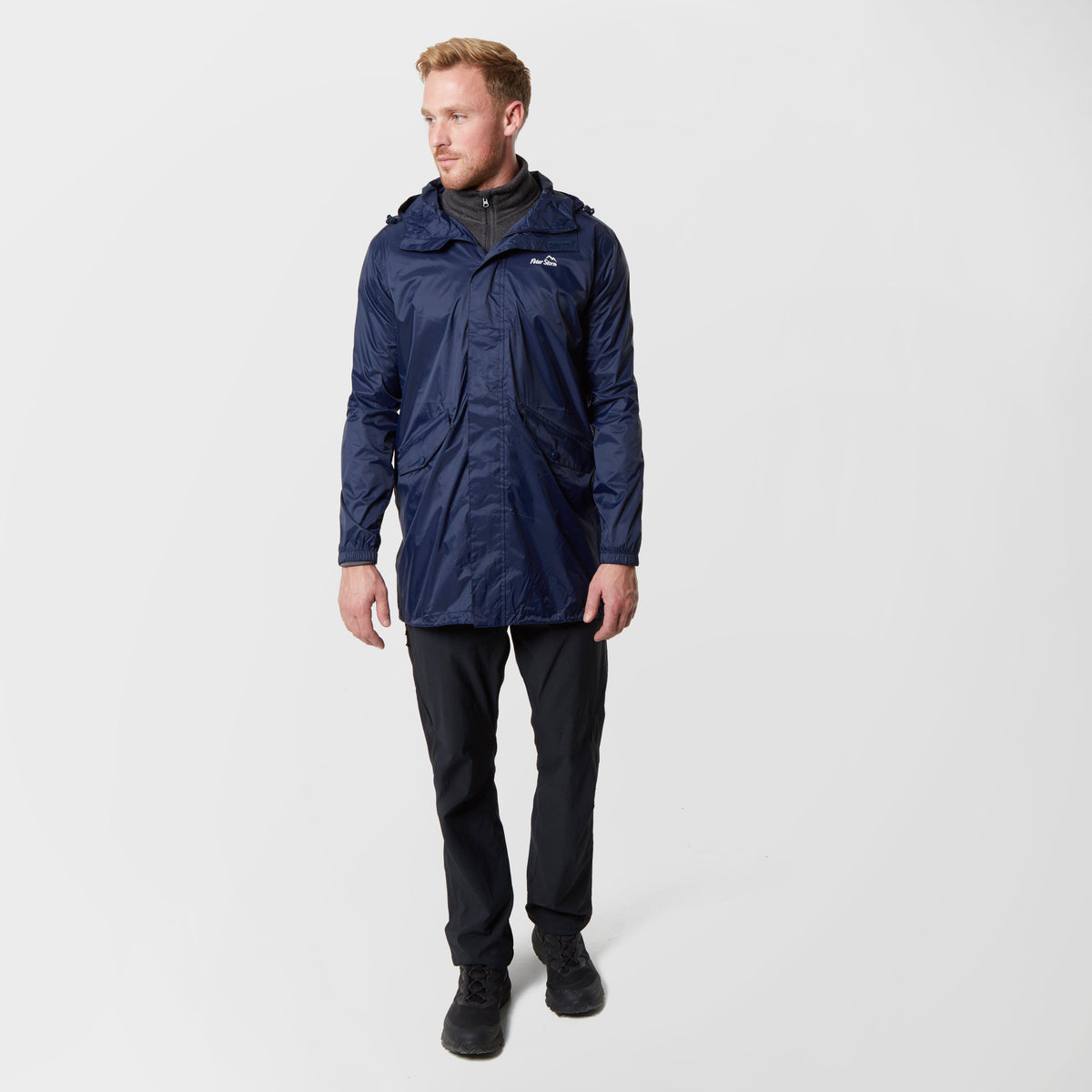 Mens Packable Parka Jacket Navy