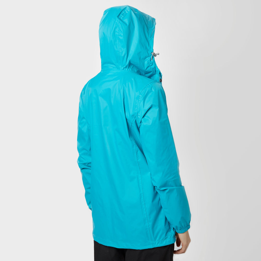 Womens Packable Hooded Jacket Blue