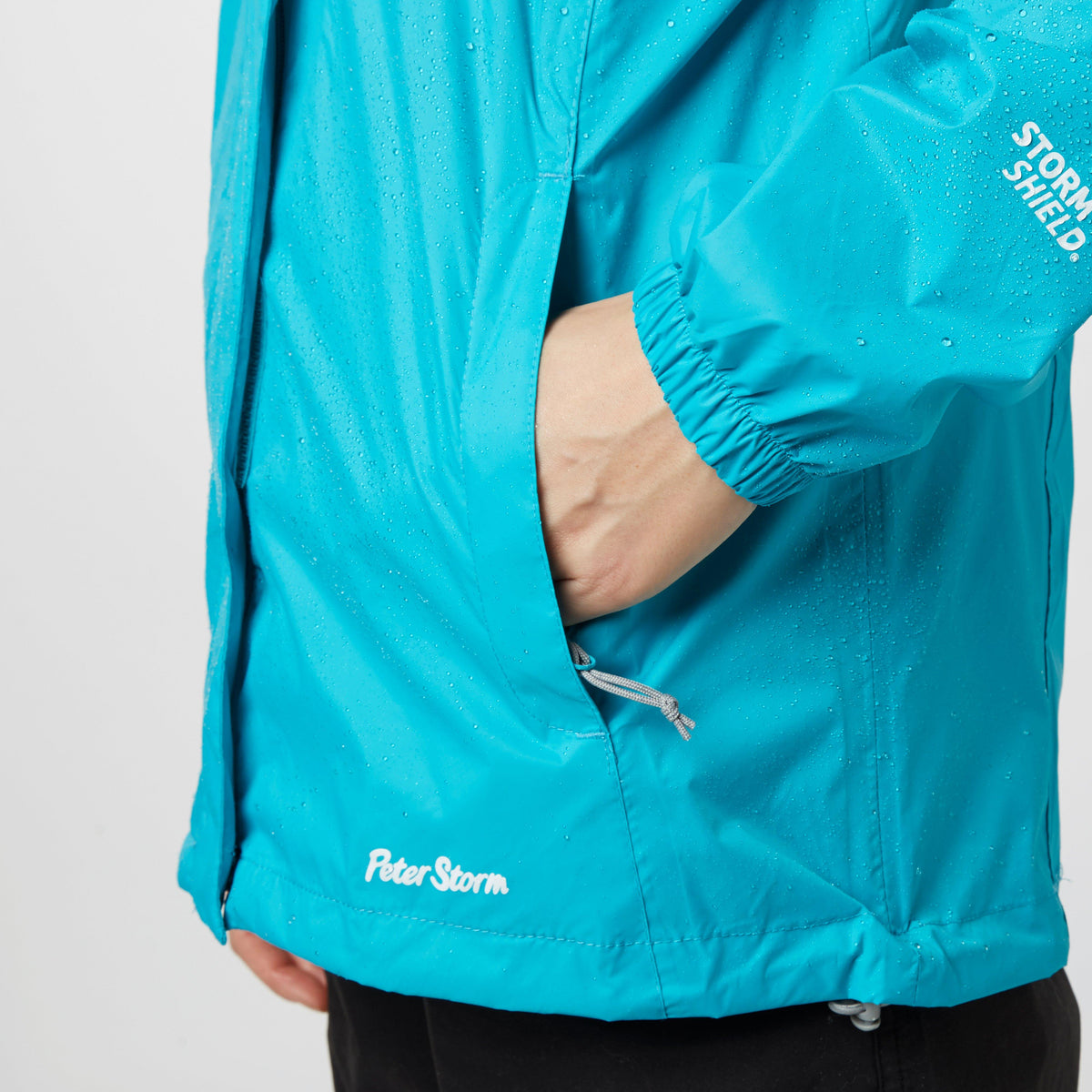 Womens Packable Hooded Jacket Blue