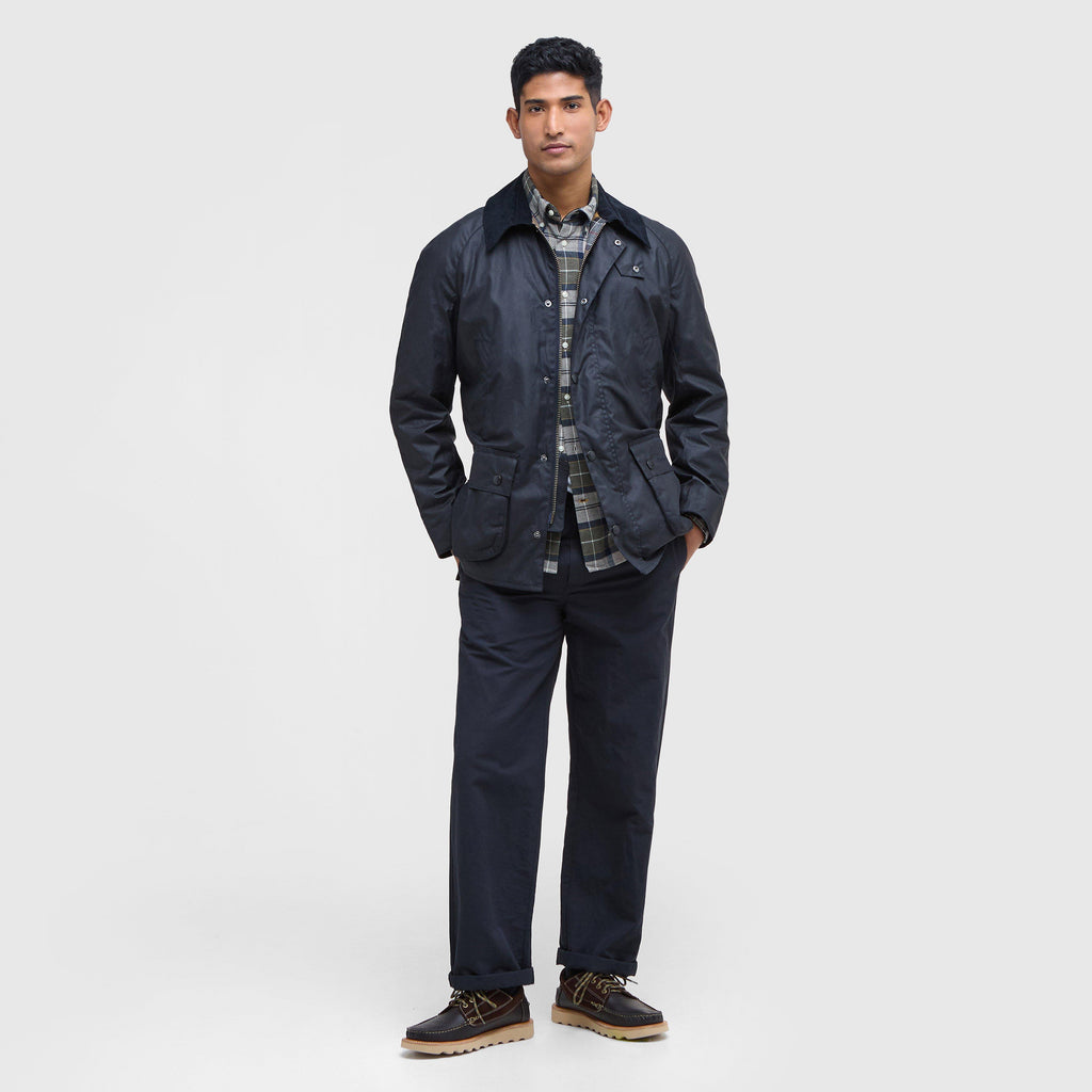 Mens Ashby Wax Jacket Navy