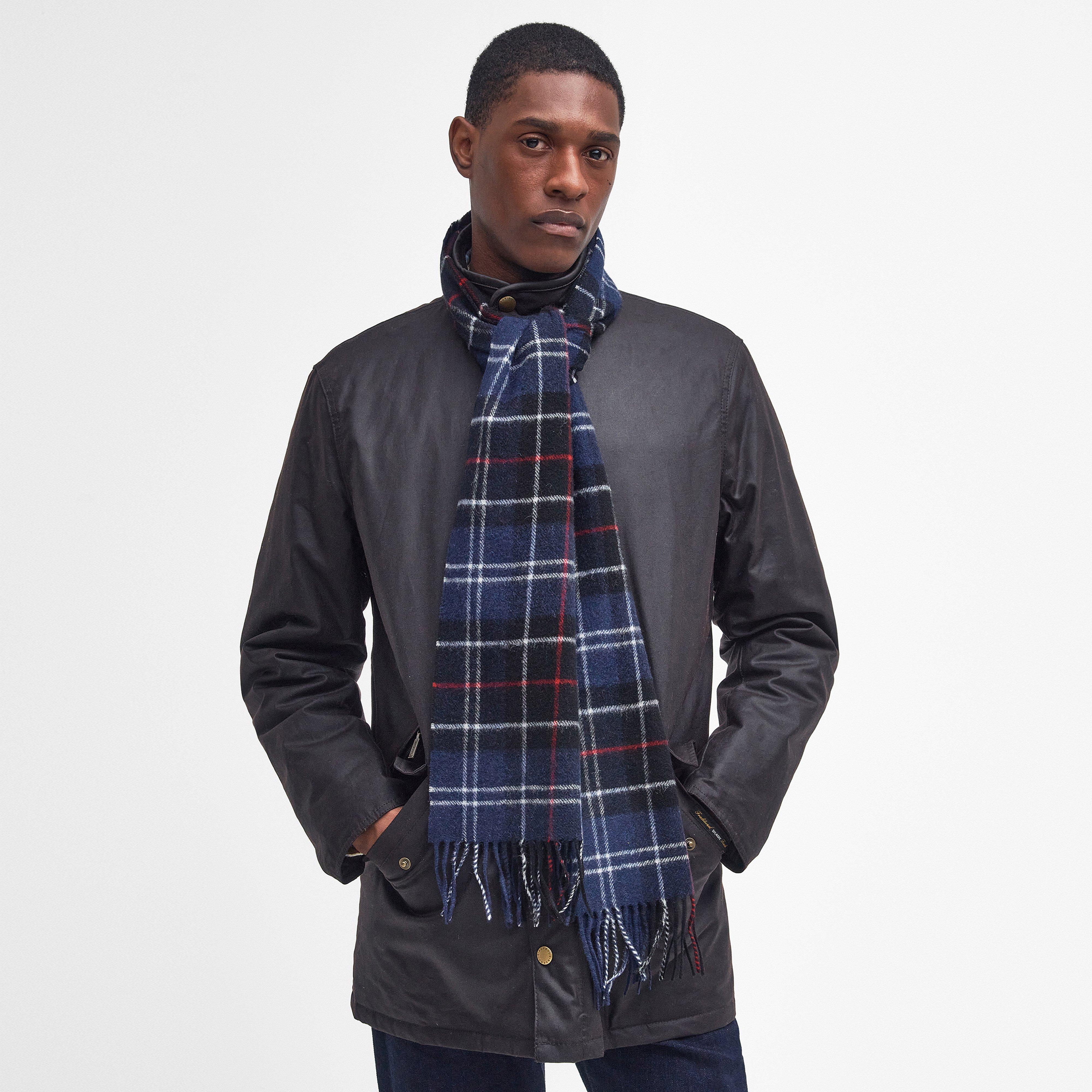 Tartan Lambswool Scarf Navy