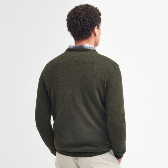 Mens Essential Lambswool Crew Neck Sweatshirt Seaweed
