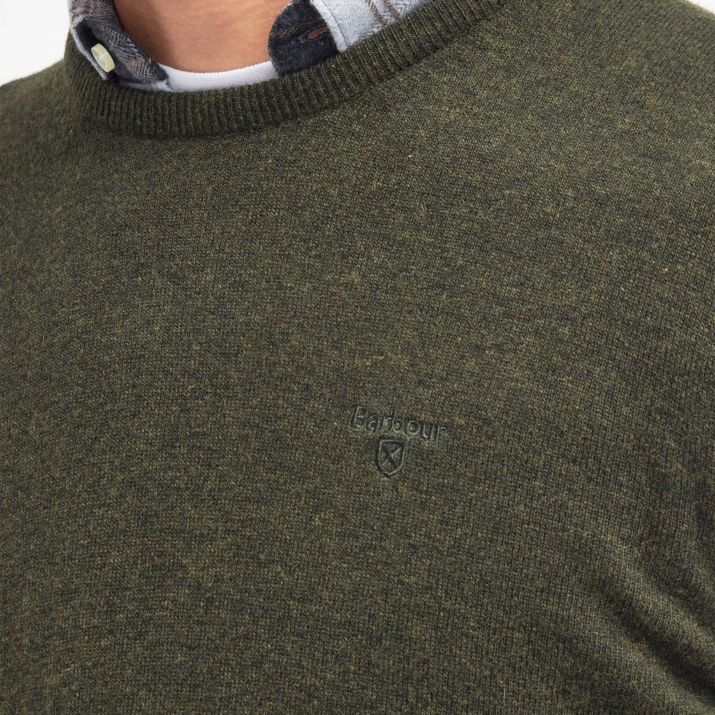 Mens Essential Lambswool Crew Neck Sweatshirt Seaweed
