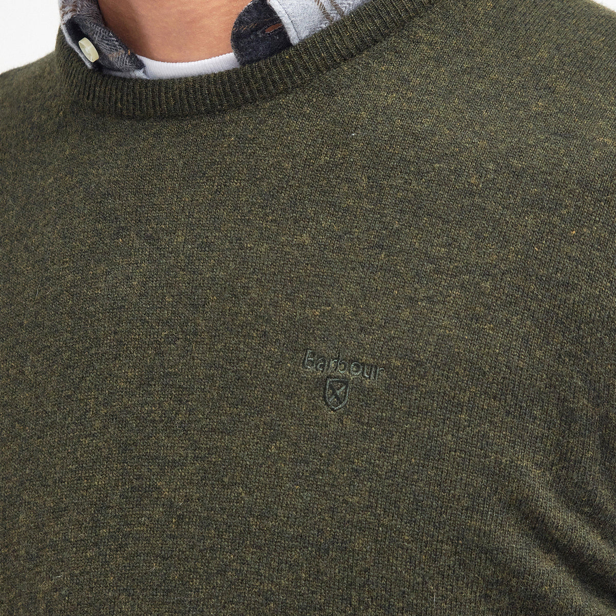 Mens Essential Lambswool Crew Neck Sweatshirt Seaweed