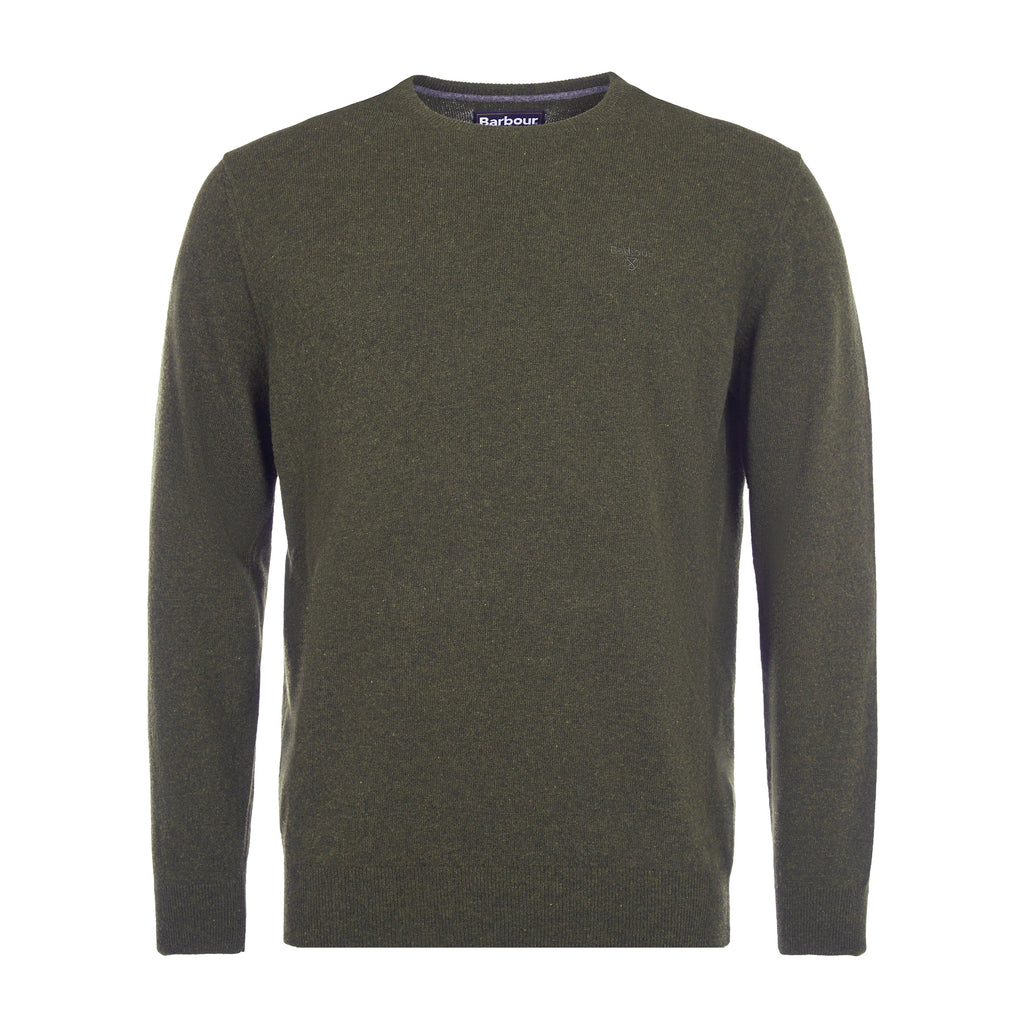 Mens Essential Lambswool Crew Neck Sweatshirt Seaweed
