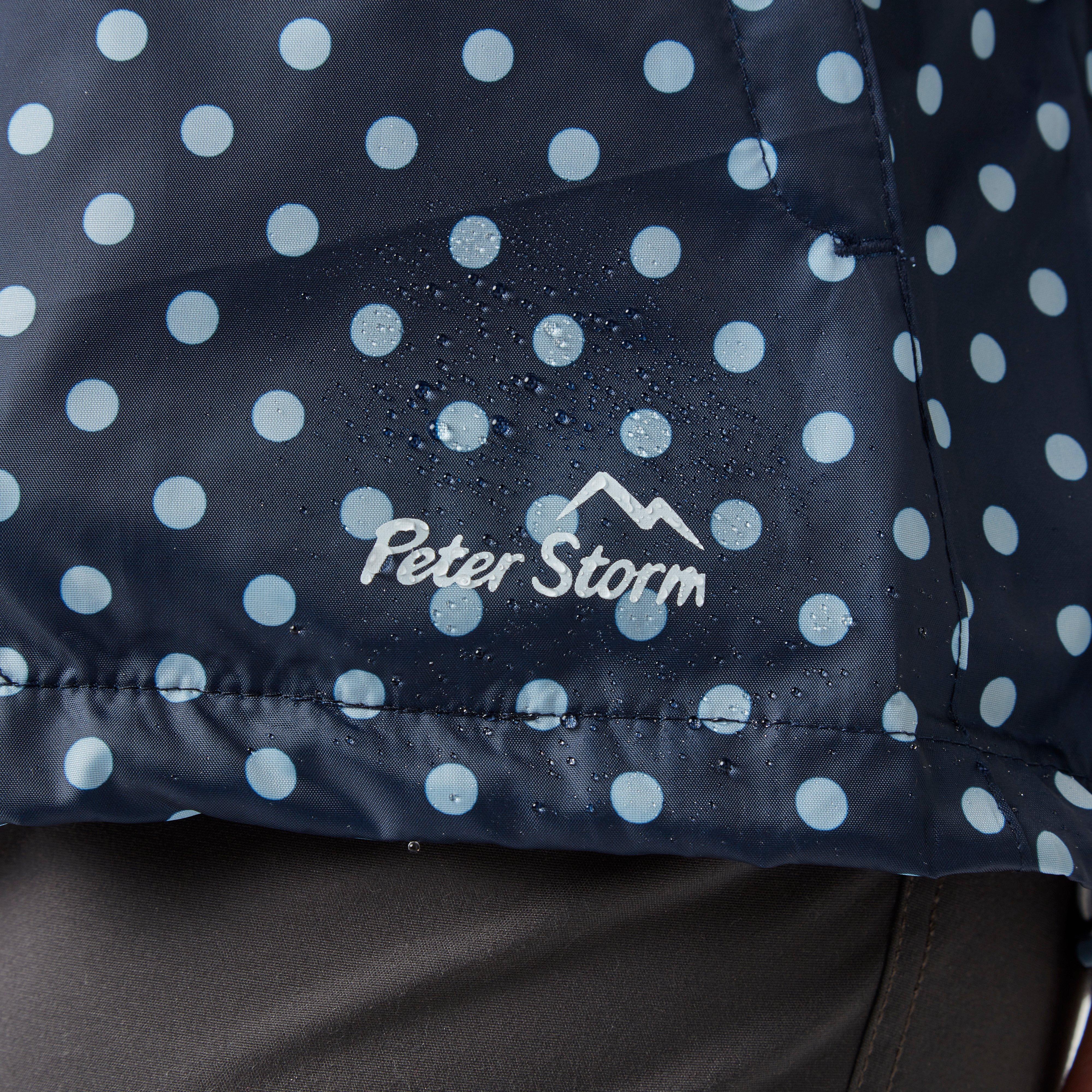 Womens Patterned Packable Jacket Navy/White