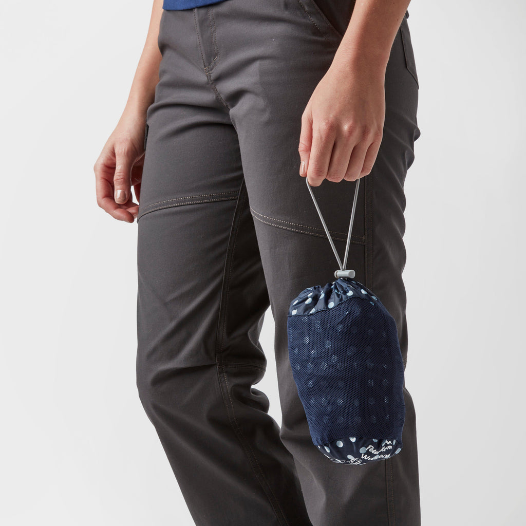 Womens Patterned Packable Jacket Navy/White