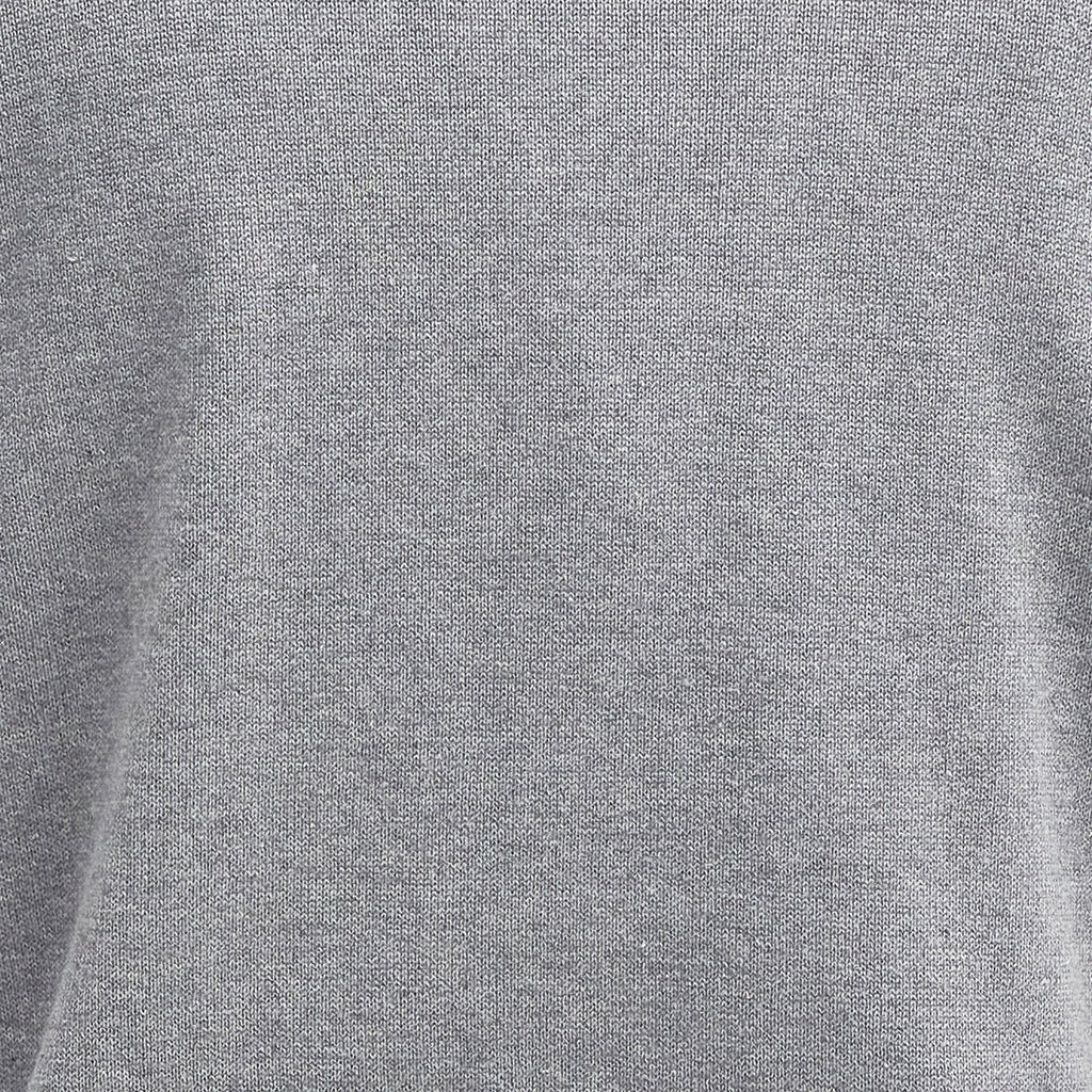 Mens Cotton Half Zip Grey Marl