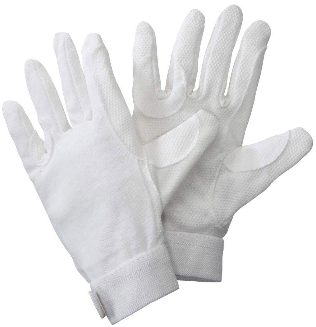 Cotton Pimple Grip Gloves White
