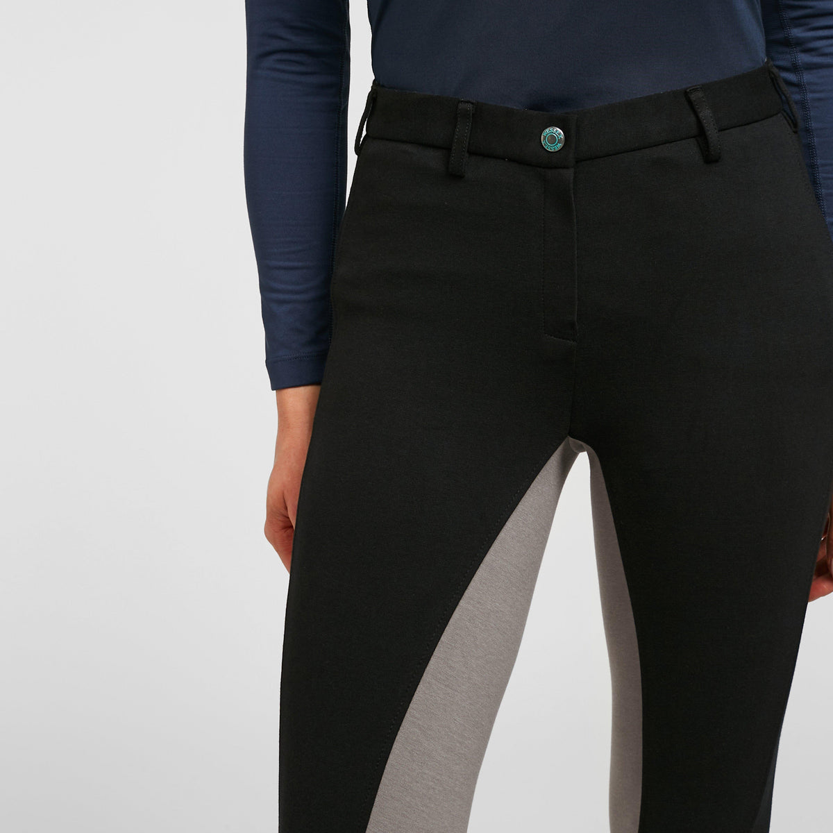 Womens Two Tone Jodhpurs Black/Grey