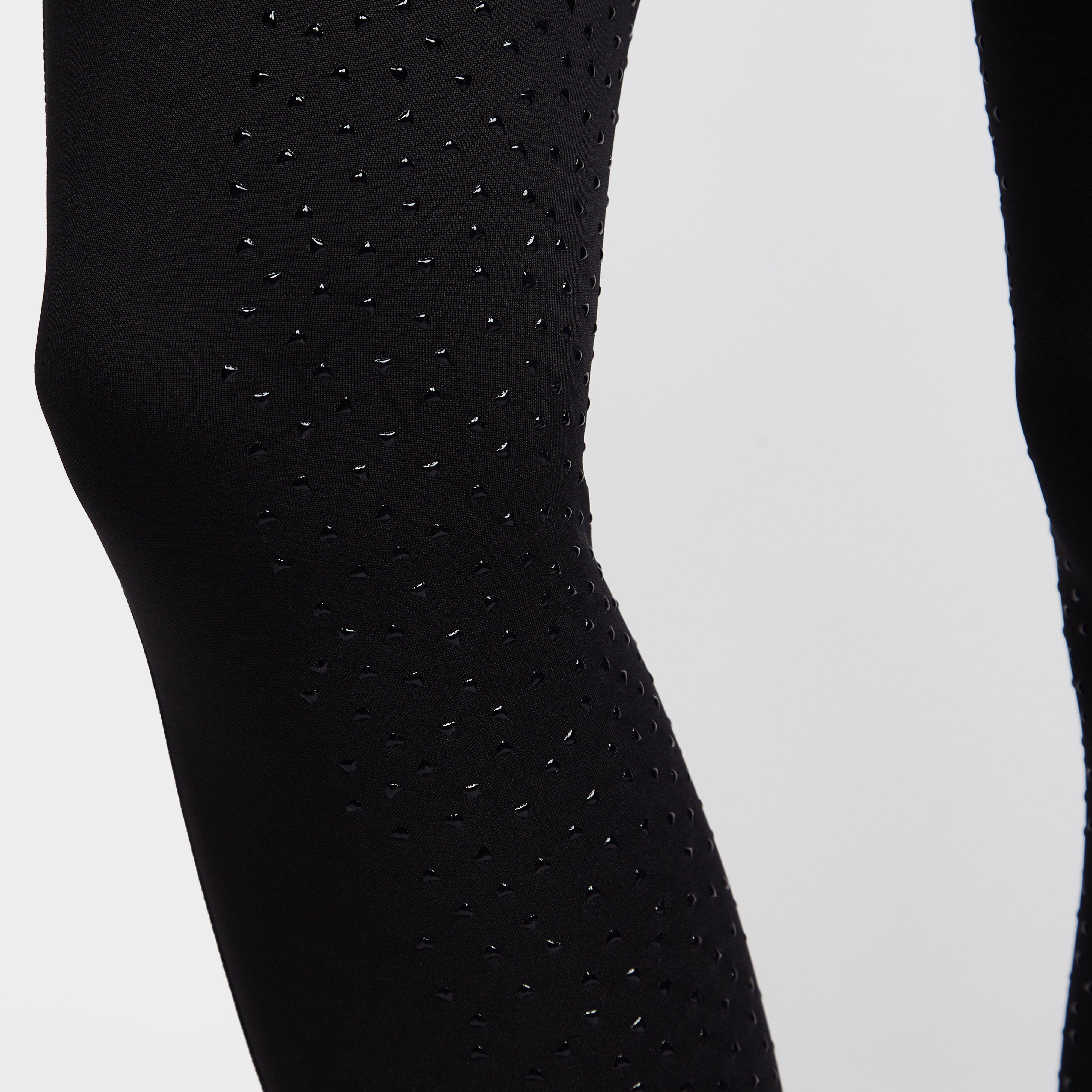 Womens Porter Winter Fleece Lined Knee Patch Riding Tights Black