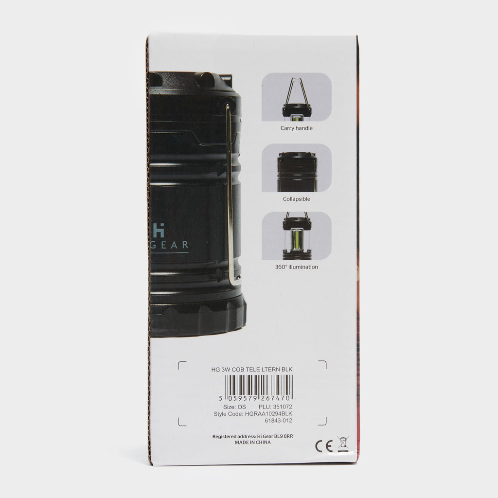 3W Cob Telescopic Lantern Black