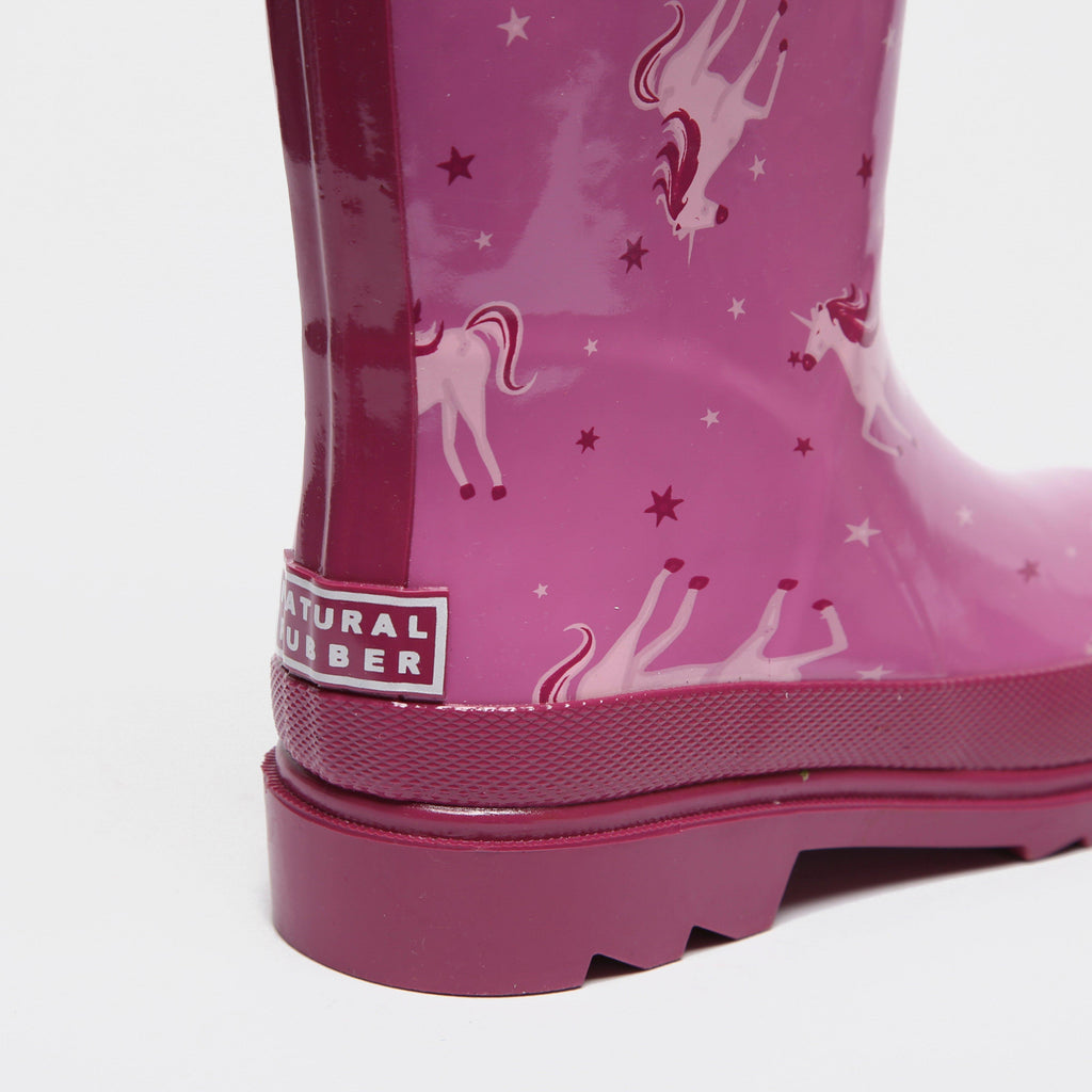 Kids Minnow Wellington Boots Unicorn