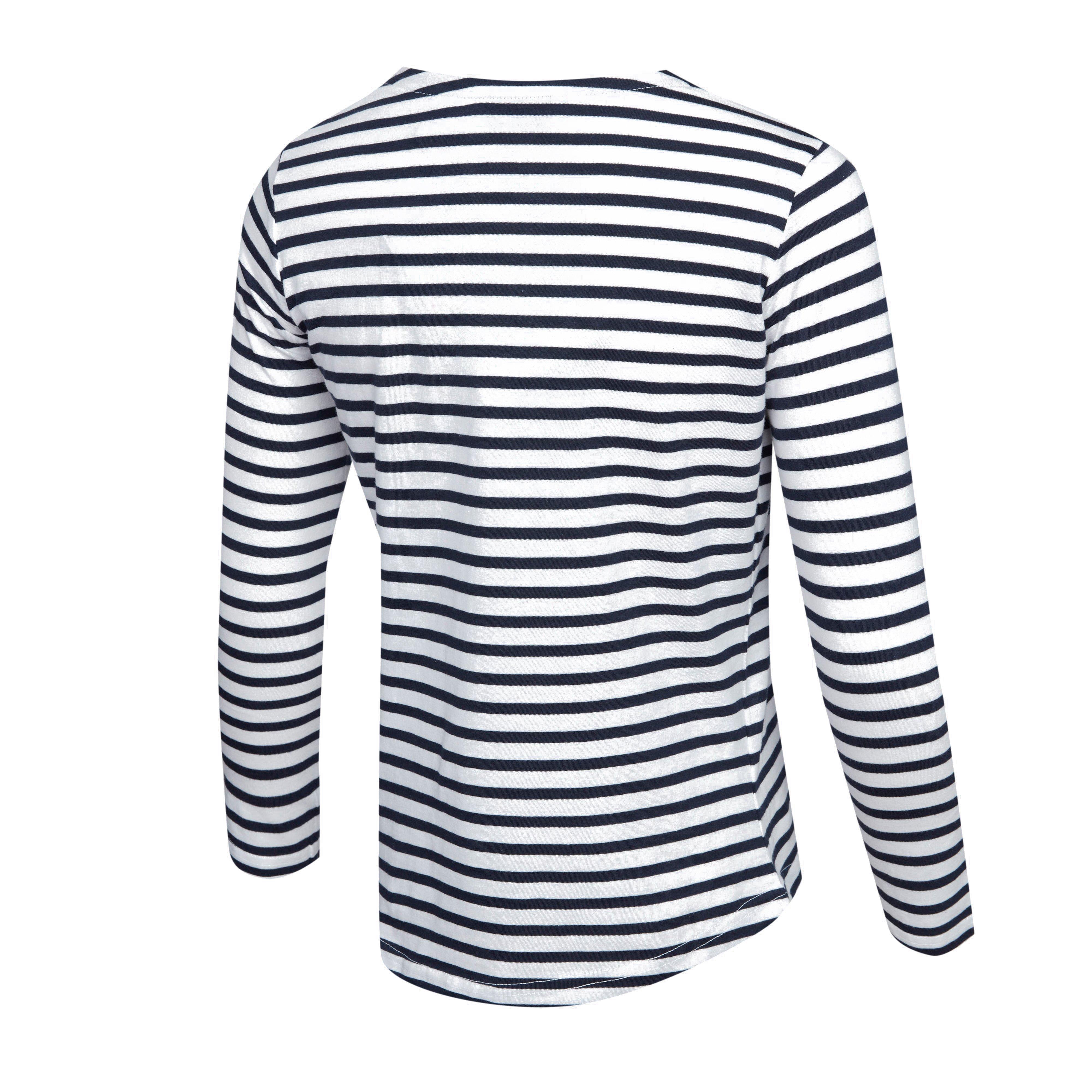 Kids Carmella Striped Long Sleeve T-Shirt Navy White Stripe