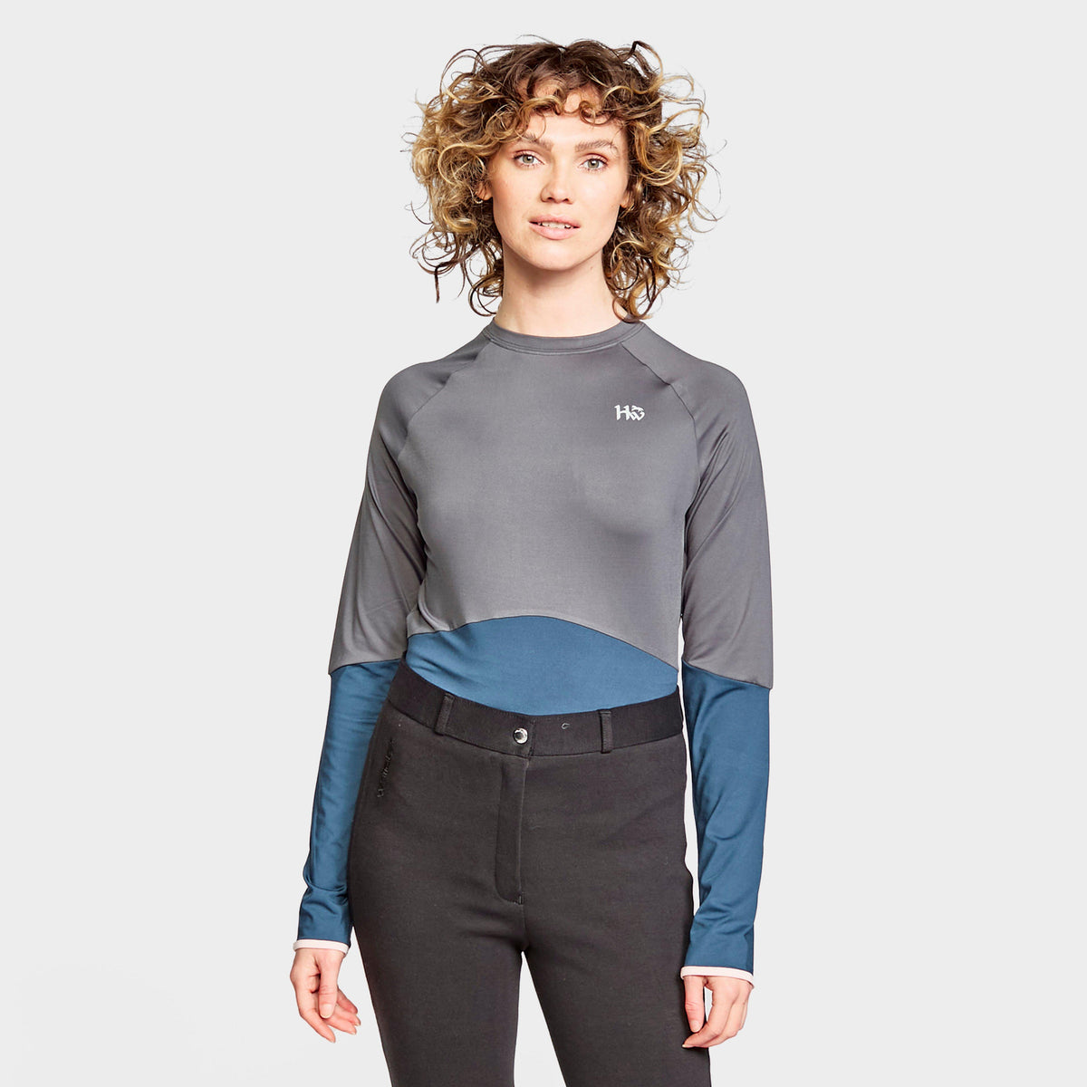 Womens Jade Crew Neck Technical Base Layer Blue/Grey