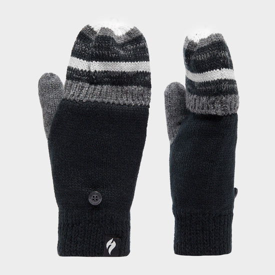 Ladies Bronte Converter Mittens Black/Grey
