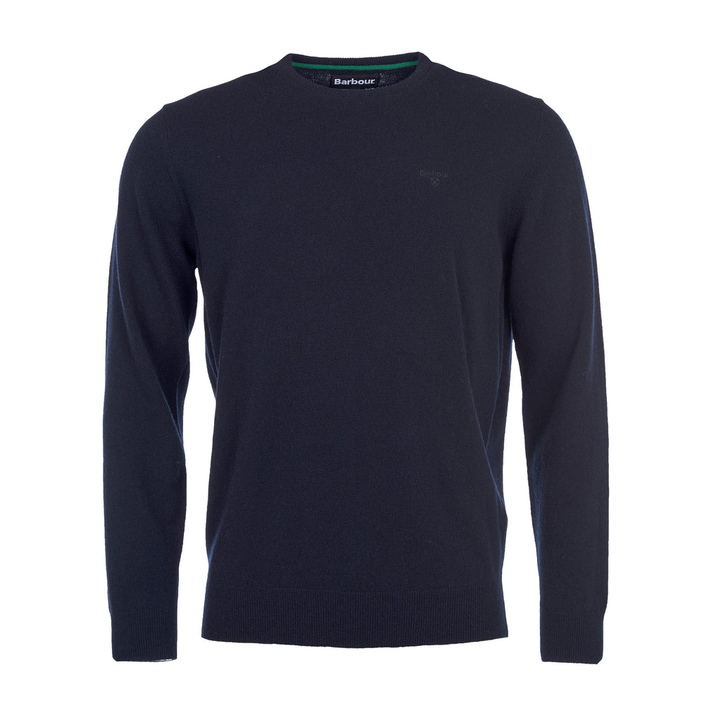 Mens Essential Lambswool Crew Neck Sweatshirt Navy