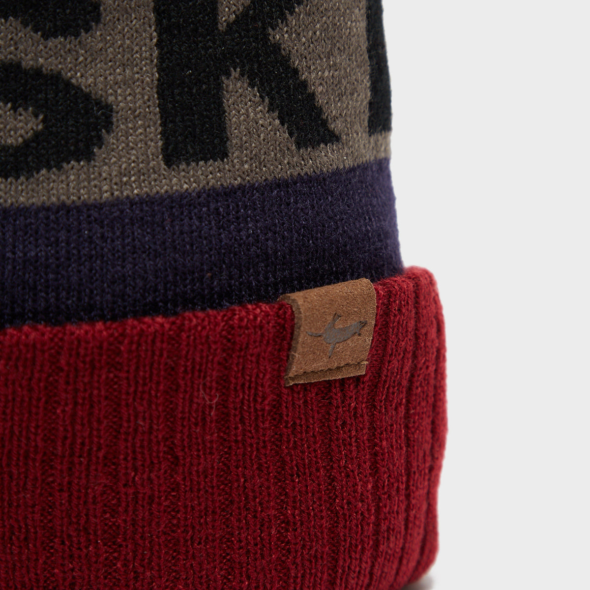 Waterproof Knitted Bobble Hat Blue/Red