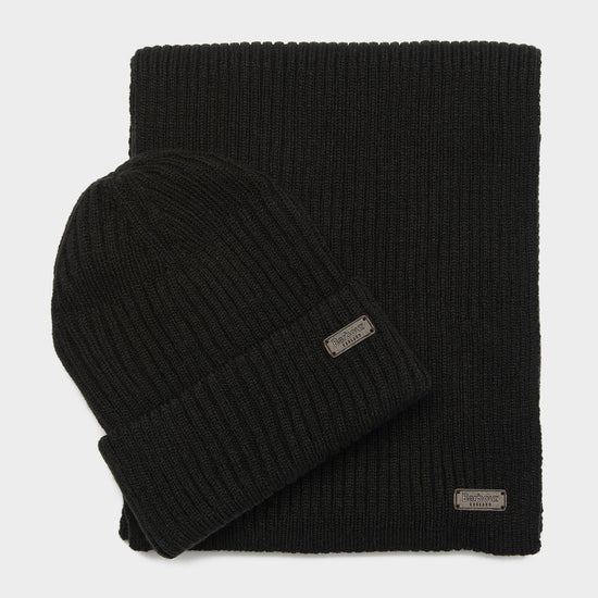 Crimdon Beanie & Scarf Gift Set Black